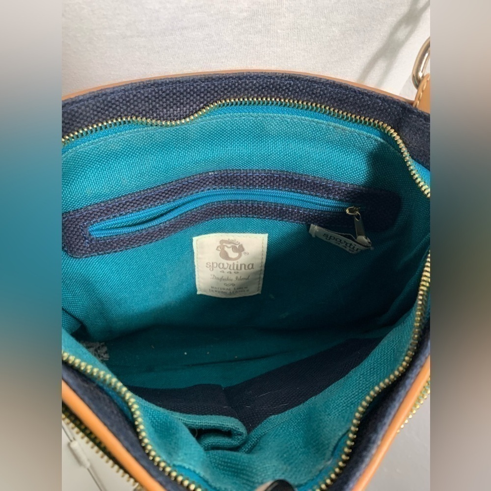 Spartina 449 Mareena hipster crossbody bag blue and gold - Picture 10 of 11